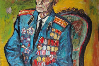 Александр Федорович Багаев – ветеран ВОВ. 2010. Холст, масло.120х100. Собственность автора